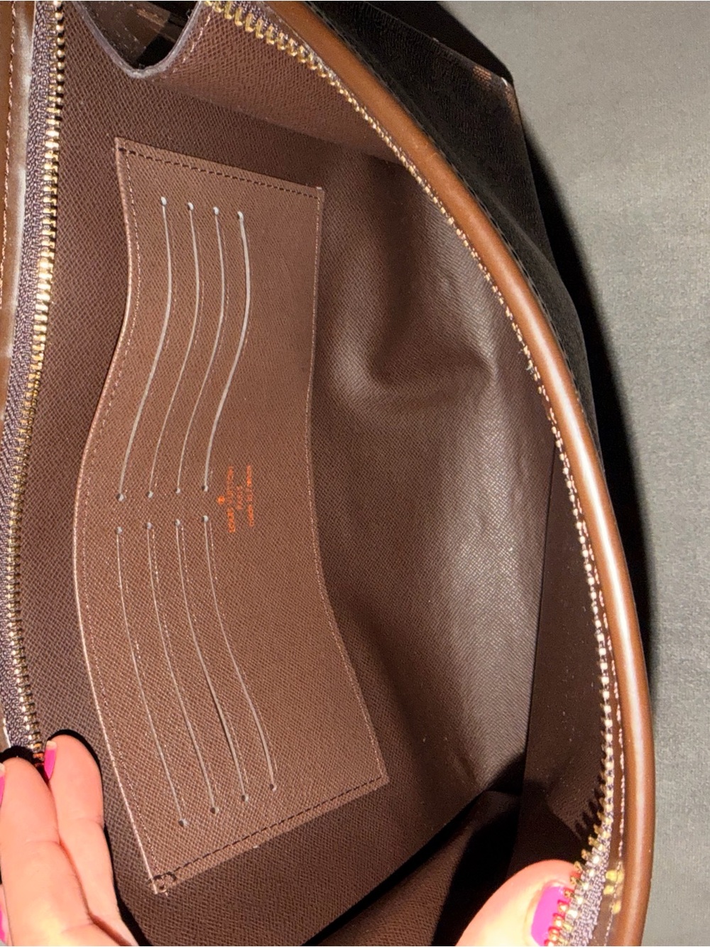 Brown Checkered Louis Vuitton Zip Clutch - Picture 2 of 3